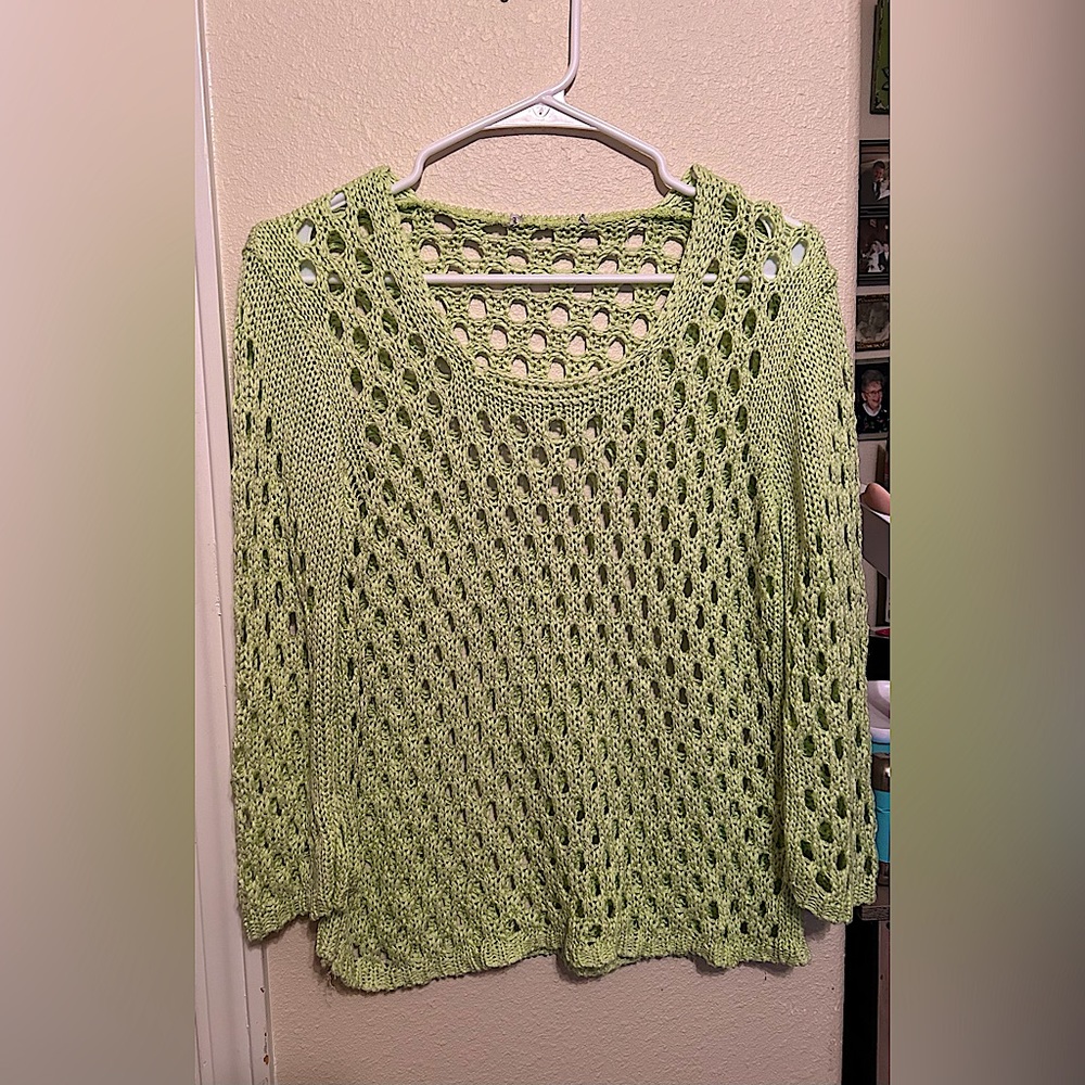 Crochet Green Sweater Alternative Grunge